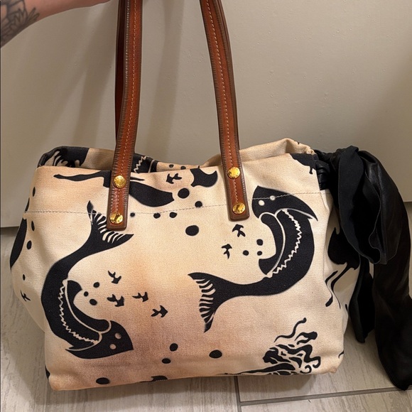 Prada Canvas Tote with Mermaid Design - Picture 2 of 7